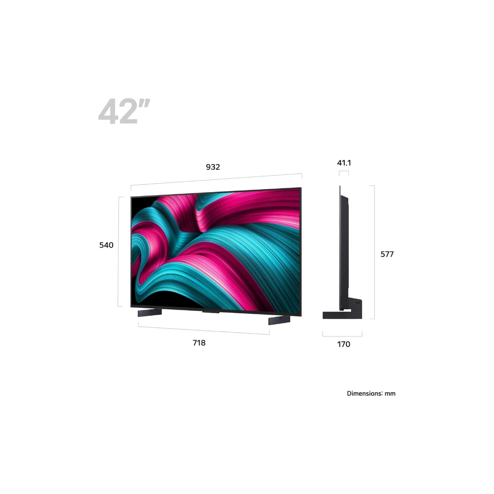 LG 42 Inch C5 OLED Evo 4K Smart TV | OLED42C54LA.AEK