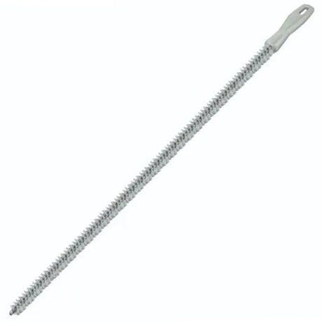Casa & Casa flexible drain cleaning brush 50cm with grey coiled wire bristles and grey plastic handle grip end