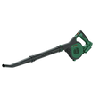 Bosch Universal Garden Leaf Blower cordless 18V in green and black with ergonomic handle, front view showing motor housing and nozzle attachment