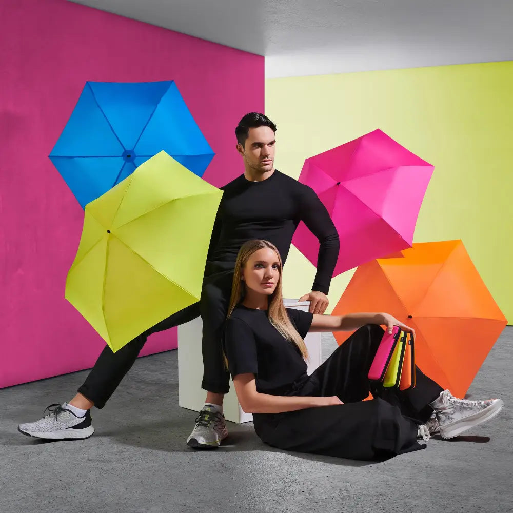 Knirps X4U Ultra Light Slim Manual Umbrella with Dry Case - Neon Orange | 9560308801